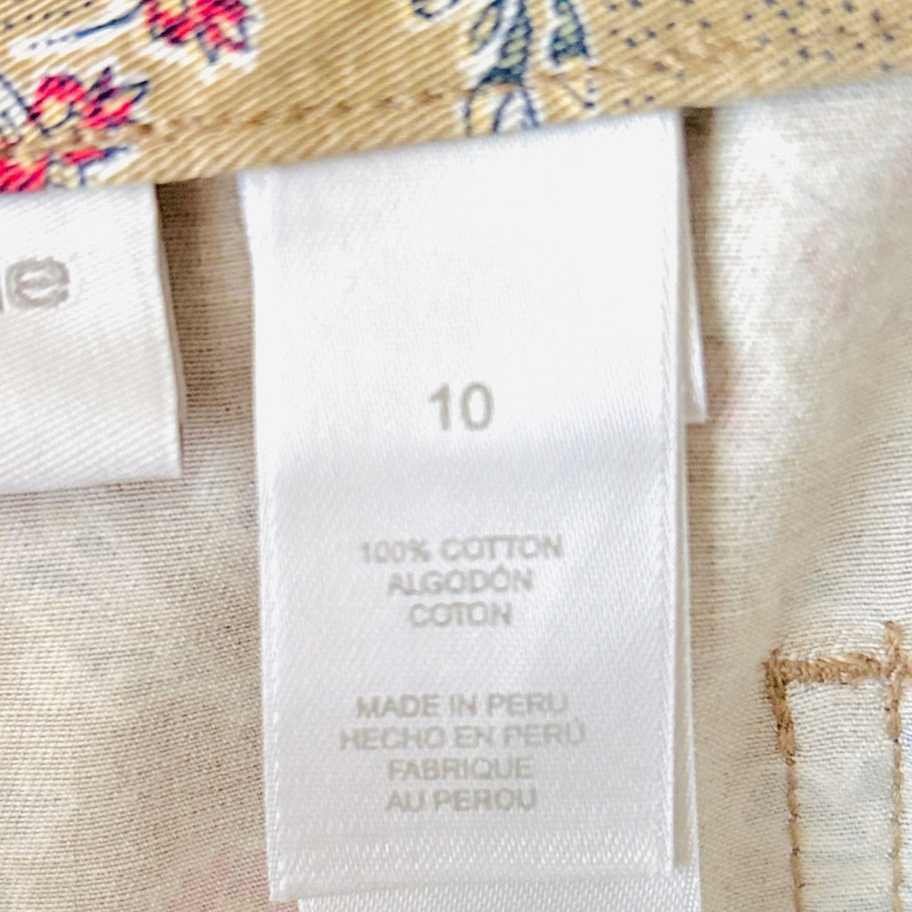 Vintage Cottagecore Skirt Size 10 100% Cotton Floral LizWear Jeans 5 Pocket - Picture 11 of 13